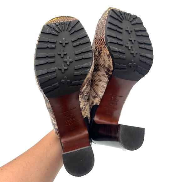 Donald J Pliner Snakeskin Open Toe Slingback High Heels Chunky Booties 9.5 - Picture 2 of 11